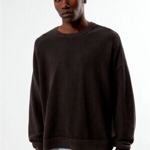 PacSun Men's Crewneck Sweater in Dark Brown